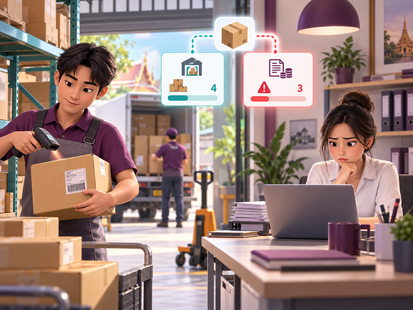 ทีมคลังสินค้าและบัญชีตรวจพบข้อมูลคำสั่งซื้อกับสต็อกไม่ตรงกัน
