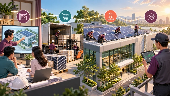 เส้นทางโครงการ Solar Rooftop ตั้งแต่ออกแบบ จัดซื้อ ติดตั้ง ถึงบริการหลังขาย